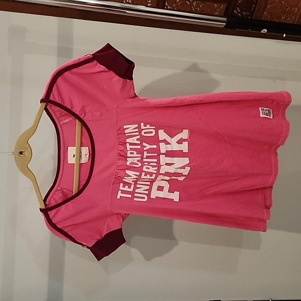 Victorias Secret Y2K Team Captain University of Pink Babydoll T-shirt, Size XS